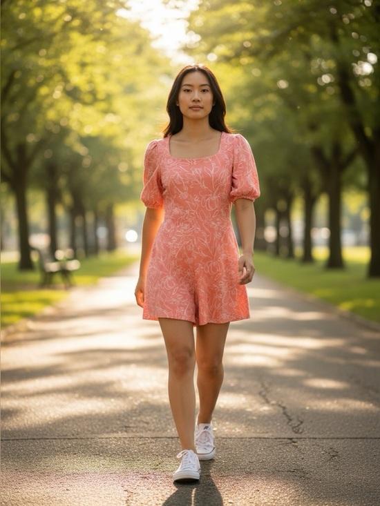 a new day Dresses & Skirts - 🌻 A New Day Pink Floral Puff Sleeve Square Neck Dress #584